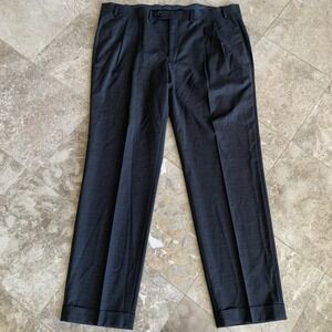 Lauren Ralph Lauren Mens 42x32 Dress Pants Gray High Performance Wool Cuffed EUC